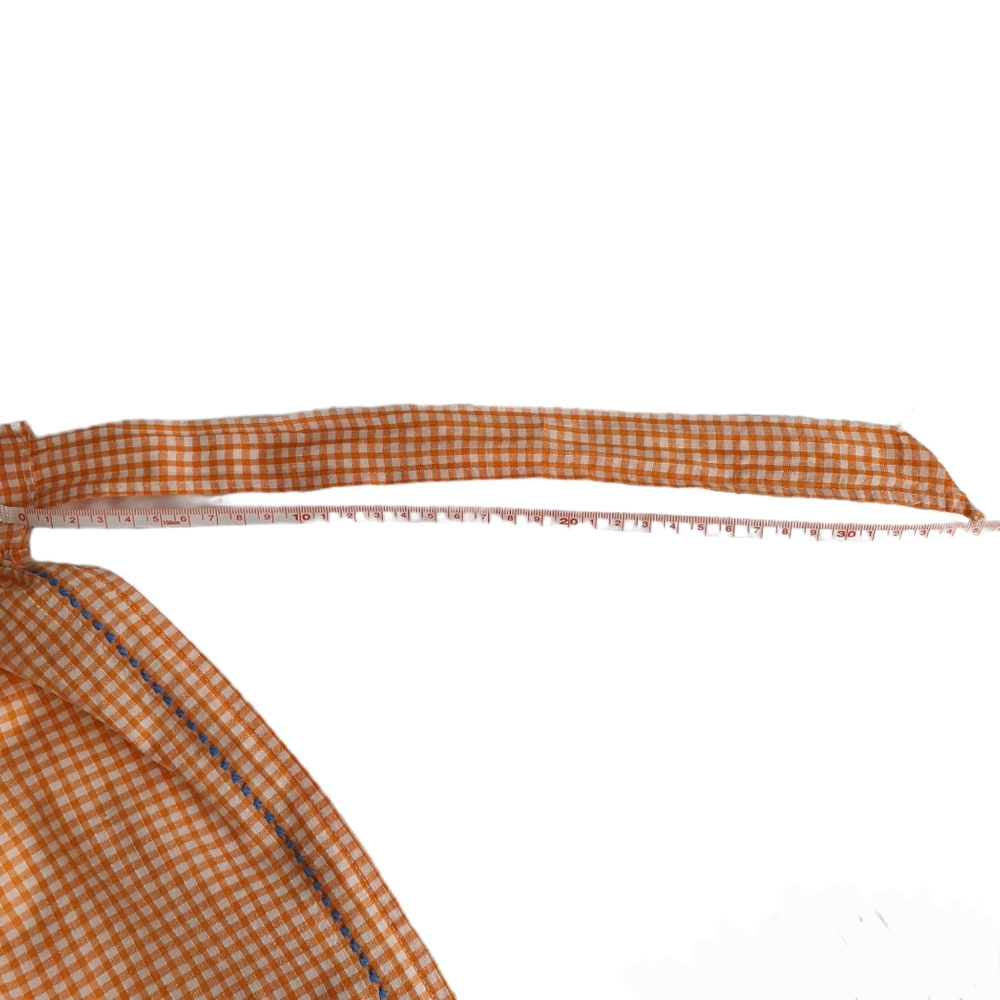 Vintage Handmade Gingham Orange Apron - Picture 7 of 9